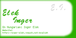 elek inger business card